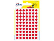 Avery - 490 Pastilles adhésives - rouge - diamètre 8 mm