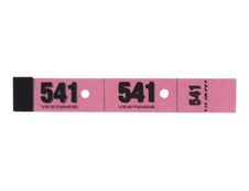 ELVE - Carnet de 50 tickets de vestiaire 3 volets - 30 x 200 mm - numéroté - rose