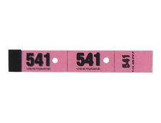 ELVE - Carnet de 50 tickets de vestiaire 3 volets - 30 x 200 mm - numéroté - rose
