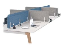 Écran de séparation acoustique pour bureau (sans support de fixation) - L160 x H43 cm - bleu chiné