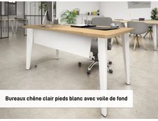 Voile de fond pour bureau EVIDENCE - largeur 180 cm - blanc