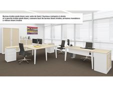 Bureau EVIDENCE - 80 cm - Pieds blancs - Plateau imitation érable