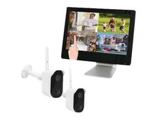 MCL  Kit de vidéosurveillance Wifi -  écran tactile, NVR intégré, 2 caméras + carte Micro SD 128Go