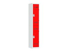 Vestiaire multicases - 1 colonne - 2 portes - 180 x 30 x 50 cm - gris/rouge
