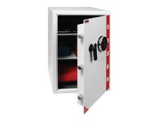Reskal SE 4 Premium - Coffre-fort 78L à code - 2 étagères - acier blanc