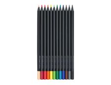 Faber-Castell Black Edition - 12 crayons de couleur - couleurs assorties