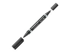 STAEDTLER Lumocolor duo - Marqueur permanent - double pointe fine et moyenne - noir