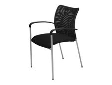 Chaise JULIA - avec accoudoirs - assise et dossier noir