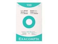 Exacompta - 100 fiches Bristol quadrillées - 100 x 150 mm - blanc
