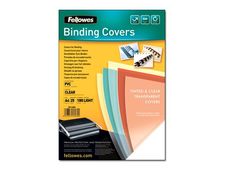 Fellowes - 25 couvertures à reliure A4 (21 x 29,7 cm) - plastique 180 microns - transparent
