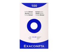 Exacompta - Pack de 100 Fiches Bristol - 12,5 x 20 cm - unies - non perforées - blanc