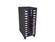 Module de rangement à roulettes 12 tiroirs - anthracite/prune