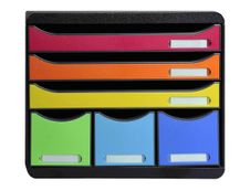 Exacompta Store-Box - Module de classement à l'italienne 6 tiroirs - arlequin