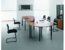 Table de réunion Rectangulaire - 120 x 60 cm - Pieds anthracite - imitation hêtre