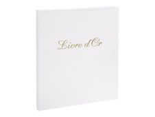 Exacompta - Livre d'or - 210 x 190 mm - papier blanc - uni - couverture blanche