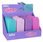 Apli Glitter - Trousse rectangulaire 1 compartiment - silicone - disponible dans différentes couleurs