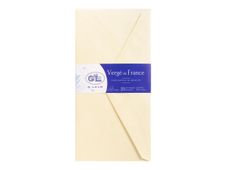 G.LALO Vergé de France - 25 enveloppes - 110x220 mm - Ivoire