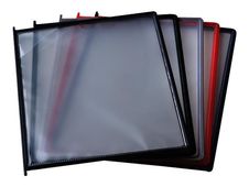 Promocome - 10 Pochettes A4 pour lutrin - cadre en plastique rigide - gris