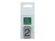 Exacompta - Pictogramme - Chiffre 2 - 25 x 44 mm - aluminium brossé