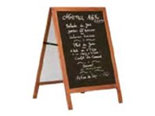 Promocome - Chevalet de sol bois fond ardoise - 53 x 80 cm - double face