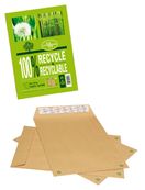 La Couronne - 10 Pochettes Enveloppes recyclées C4 229 x 324 mm - 90 gr - sans fenêtre - brun - bande auto-adhésive