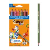BIC KiDS Evolution Stripes - 12 Crayons de couleur - couleurs assorties - 3.2 mm