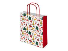 Logistipack - 50 sacs cadeau Kraft - poignées torsadées - 23 cm x 12 cm x 30 cm - noella