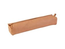 Clairefontaine - Trousse carrée - cuir naturel