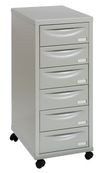 Module de rangement à roulettes 6 tiroirs - gris