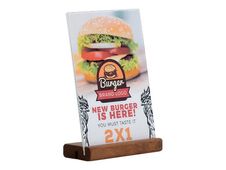 Promocome - Socle double rainure A6 - finition bois foncé