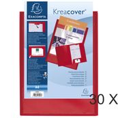Exacompta Kreacover - 30 Chemises de présentation personnalisables - A4 - rouge