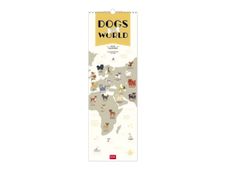 Legami - Calendrier mensuel 2024 - 16 x 49 cm - chiens du monde