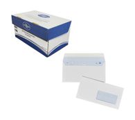 La Couronne - 200 Enveloppes DL 110 x 220 mm - 90 gr - fenêtre polyester  45x100 mm - blanc - bande auto-adhésive - Ouverture facile
