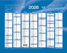 Quo Vadis - Calendrier bancaire 7 mois par face - 21 x 27 cm - bleu