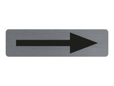 Exacompta - Plaque adhésive Flèche - 16,5 x 4,4 cm - aluminium - gris - noir