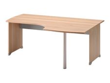 Bureau compact à droite JAZZ+ - 160 cm - Pieds panneaux - Hêtre