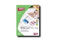 Apli Agipa - Papier photo brillant recto/verso - A4 - 160 g/m² - impression laser - 100 feuilles