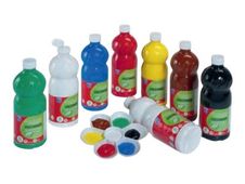 Gouache liquide Lefranc & Bourgeois 1L – Couleur turquoise - fluide et concentrée - prête à l'emploi - pour enfants à partir de 3 ans - lavable à l'eau tiède