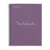 Notebook ECO EMOTIONS, carton recyclé, A4, quadrillage 5x5 mm, 80 feuilles de 1 couleur, Miquelrius, Lavande.