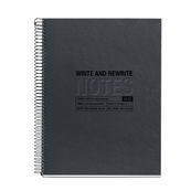 Notebook ECO DESIGN, Just Black, carton recyclé, A5, quadrillage 5x5 mm, 120 feuilles de 4 couleurs, Miquelrius, Noir.
