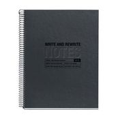 Notebook ECO DESIGN, Just Black, carton recyclé, A4, quadrillage 5x5 mm, 120 feuilles de 4 couleurs, Miquelrius, Noir.
