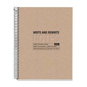 Notebook ECO DESIGN, KRAFT, carton recyclé, A4, quadrillage 5x5 mm, 120 feuilles de 4 couleurs, Miquelrius.