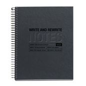 Notebook ECO DESIGN, Just Black, carton recyclé, A5, quadrillage 5x5 mm, 120 feuilles de 4 couleurs, Miquelrius, Noir.