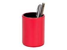 Quo Vadis Satiny - Pot à crayons - 7,5 x 10 cm - peau de vache - rouge