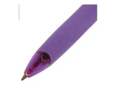 BIC 4 Couleurs Grip - Stylo bille 4 couleurs - permanent - rose, turquoise, pourpre, vert citron - encre à huile - 1 mm - moyen - rétractable (pack de 12)