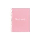 Notebook Emotions, couverture rigide, A4, quadrillage 5x5 mm, 80 feuilles de 1 couleur,Miquelrius, Rose.