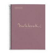 Notebook ECO EMOTIONS, carton recyclé, A4, quadrillage 5x5 mm, 80 feuilles de 1 couleur, Miquelrius, Lavande.