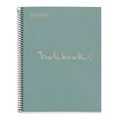 Notebook ECO EMOTIONS, carton recyclé, A4, quadrillage 5x5 mm, 80 feuilles de 1 couleur, Miquelrius, Bleu.