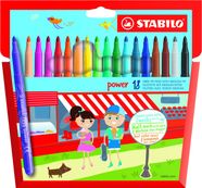 STABILO Power - 18 Feutres- pointe moyenne - couleurs assorties