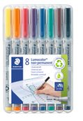 STAEDTLER LUMOCOLOR 316 - Pack de 8 marqueurs non permanents - pointe fine - couleurs assorties